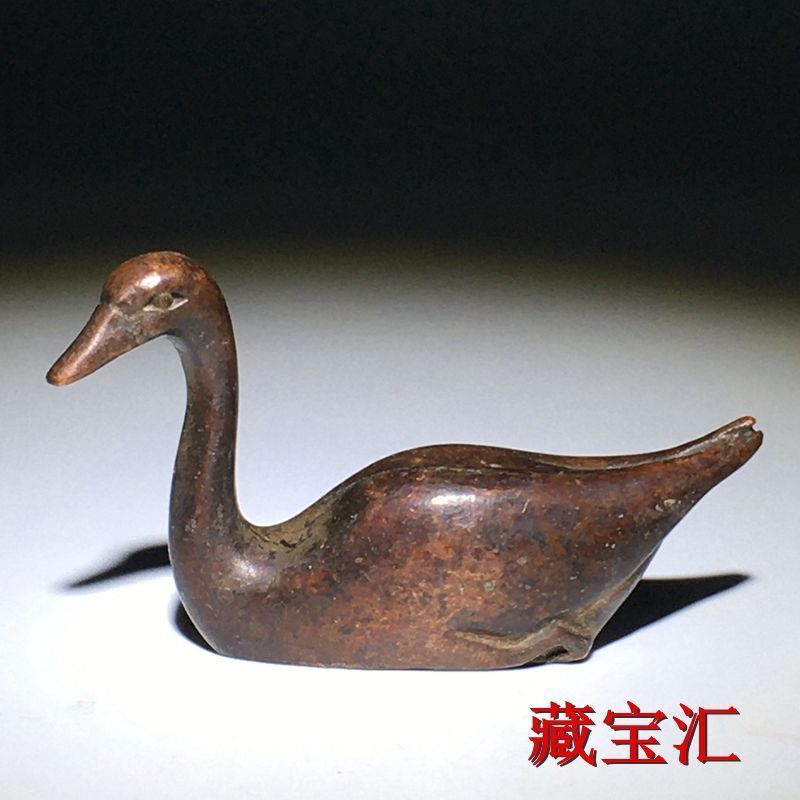 Antique Craft Indigenous Old Pulp Bronze Solid Bronze Swan Tea Ceremony Tea Pet Old Pulp Home Decoration Ornaments 713