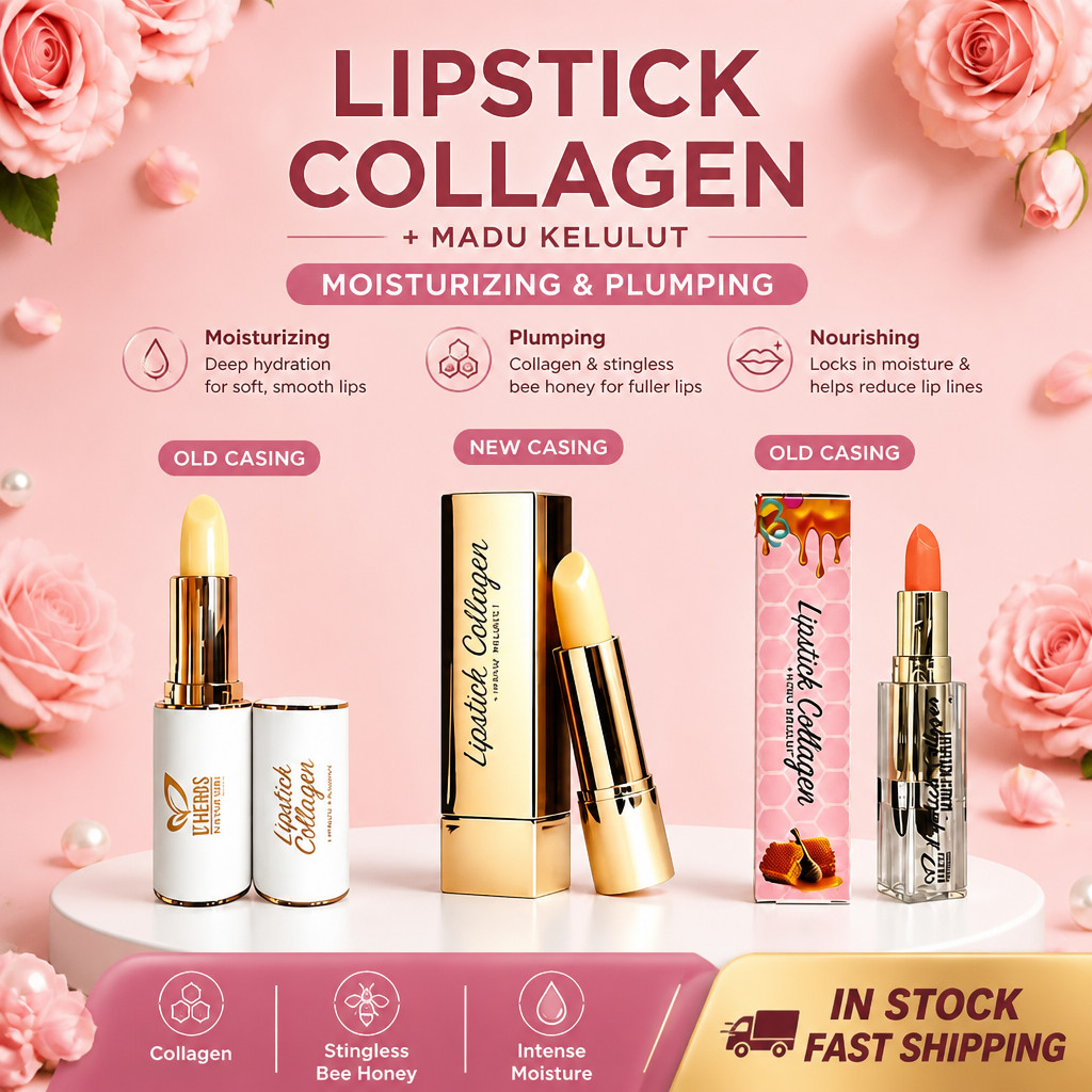 [Ready Stock] DHERBS LIPSTICK COLLAGEN [NEW PACK] / DELIMA LIPS BUTTER