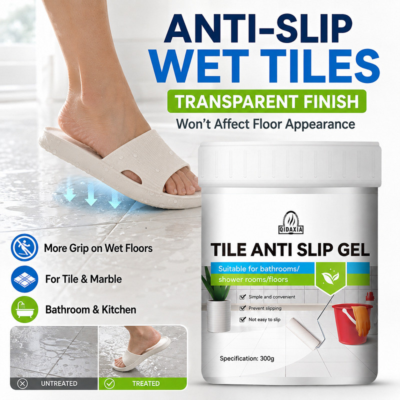 Buy 1 Get 1 Free[Anti‑Fall Safety] Eco‑Friendly Anti‑Slip Gel Tile Anti‑Slip Agent Marble Anti‑Slip Coating Non‑Toxic Transparent Anti‑Skid Cream Bathroom Kitchen Dining Area Floor Care Product 地板瓷砖防滑啫喱膏