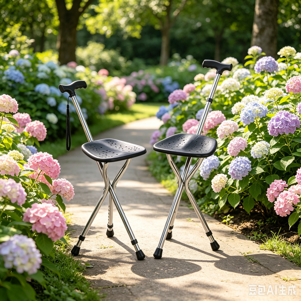 Walking Cane Stool Elderly Anti-Slip Folding Walking Cane Chair--- &- &- *** -- ***** --- ****、walking aid、tongkat orang tua、tongkat lipat、tongkat 4 kaki、Foldable stick for elderly、 kaki 4、拐杖椅子