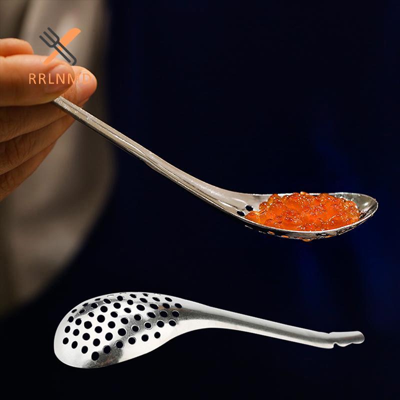 Rrlnmd 56 Holes Caviar Spoon Useful Kitchen Cooking Gadgets Colander Egg Yolk New