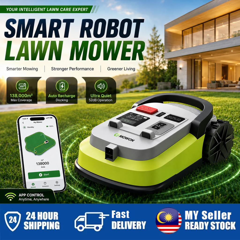 MY [In Stock]M10 Automatic Grass Cutting Machine Robot Potong Rumput Mesin Rumput Bateri APP Control Mesin Potong Rumput