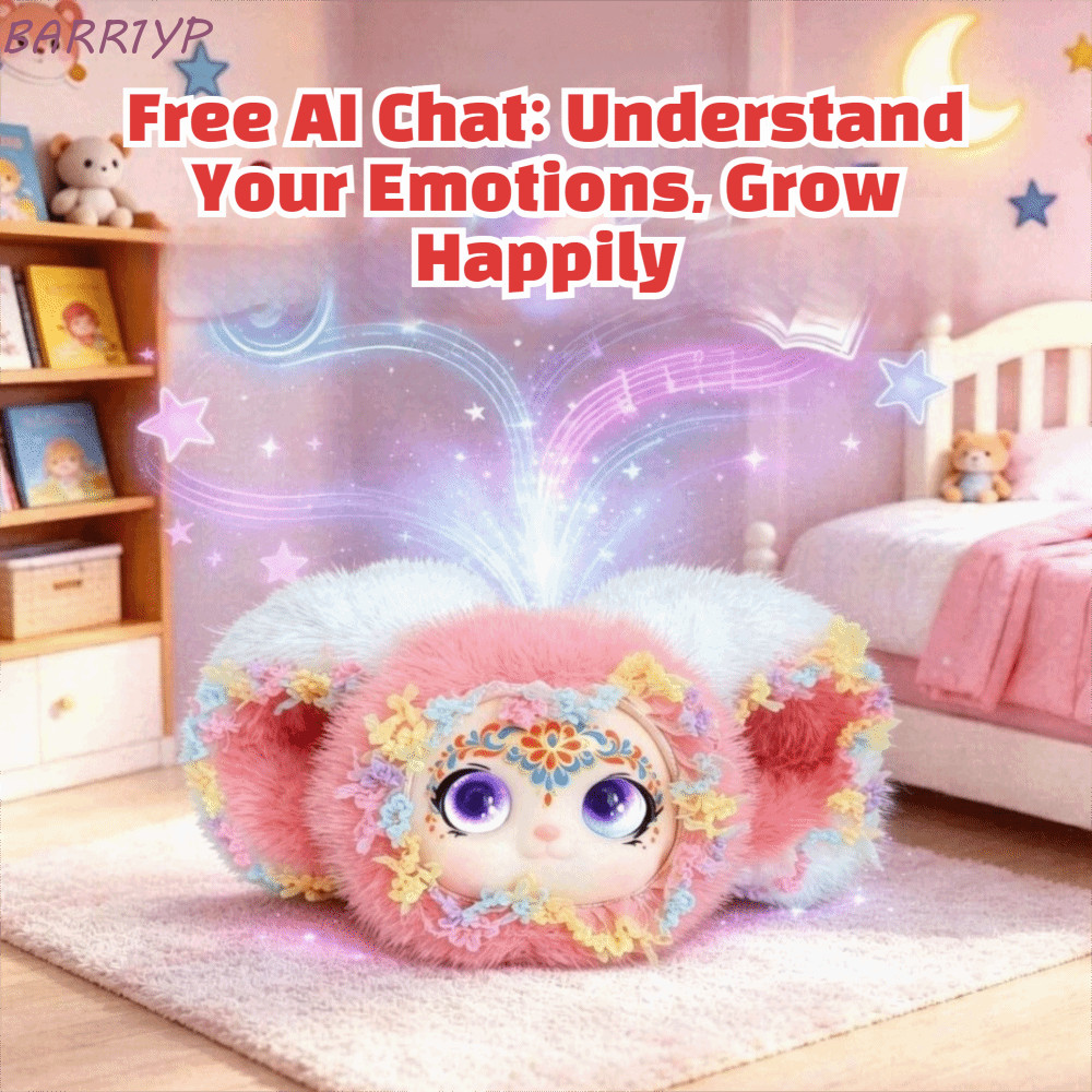 BARR1YP AI Cat Plush Toy, AI Continuous Dialogue Intelligent Voice Communication AI Cat Spirit Pendant, Winking Interaction AI Cute Pets AI Companion Doll KeyChain