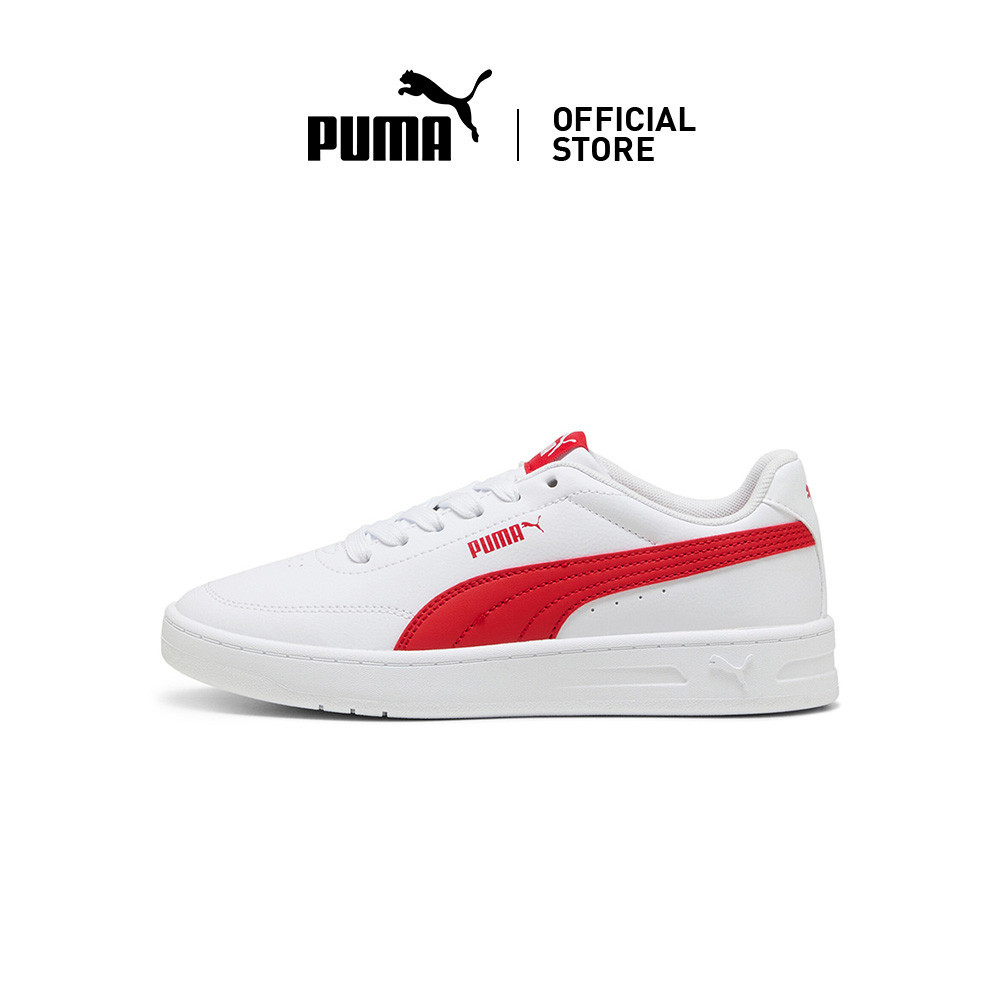 [NEW] PUMA Unisex Court Classic Clean Sneakers Youth (White)