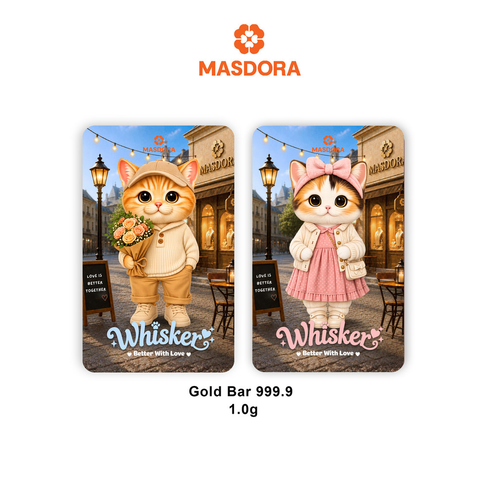MASDORA 999.9 Gold Bar 1.00GM COMBO Whisker Collection (1.00GM X 2) ~&hellip;