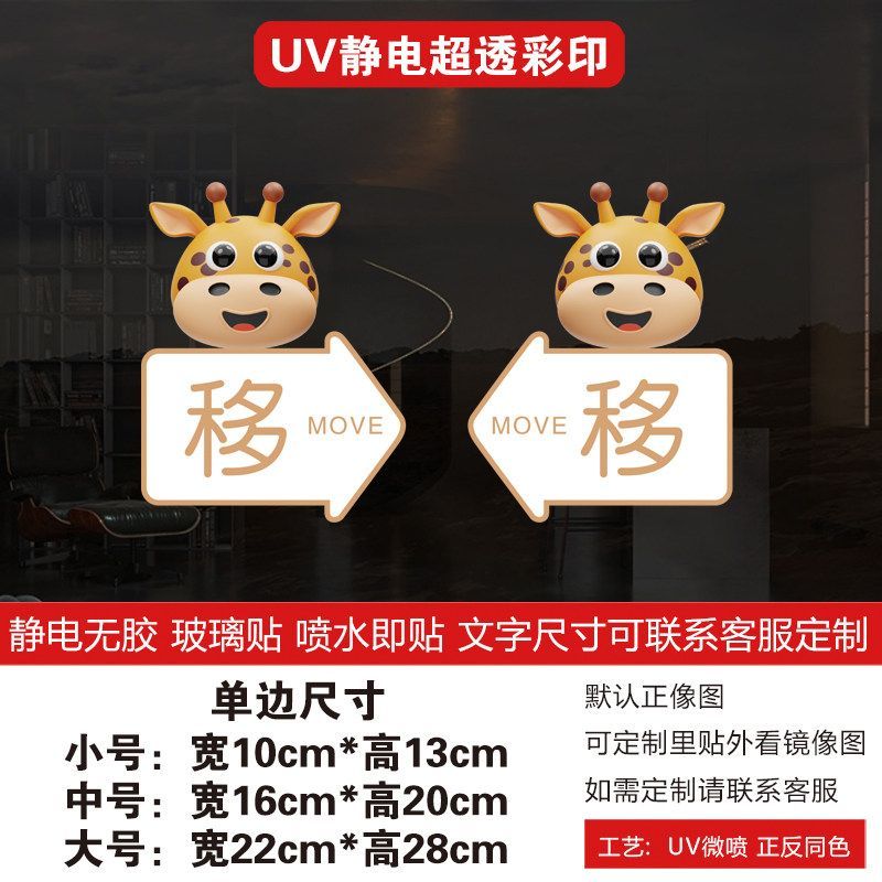 [New Arrivals] Glass Door Sliding Prompt Door Sticker Anti-Collision Sticker Sliding Door Left Right Sliding Prompt Door Sticker Logo Indic ❤2026.08.21❤