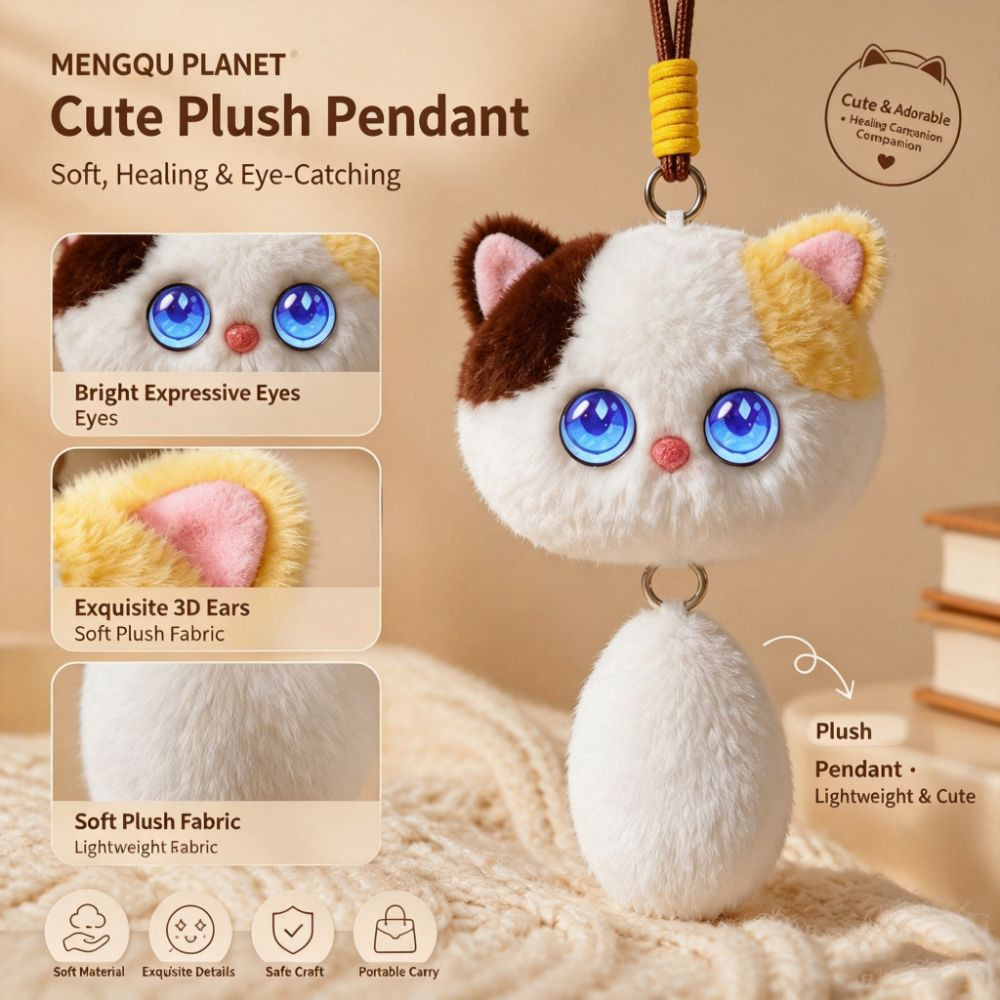 MXBEAUTY AI Cat Plush Toy, AI Continuous Dialogue Intelligent Voice Communication AI Cat Spirit Pendant, Personal Companion Relaxing Chat AI Cute Pets AI Companion Doll KeyChain