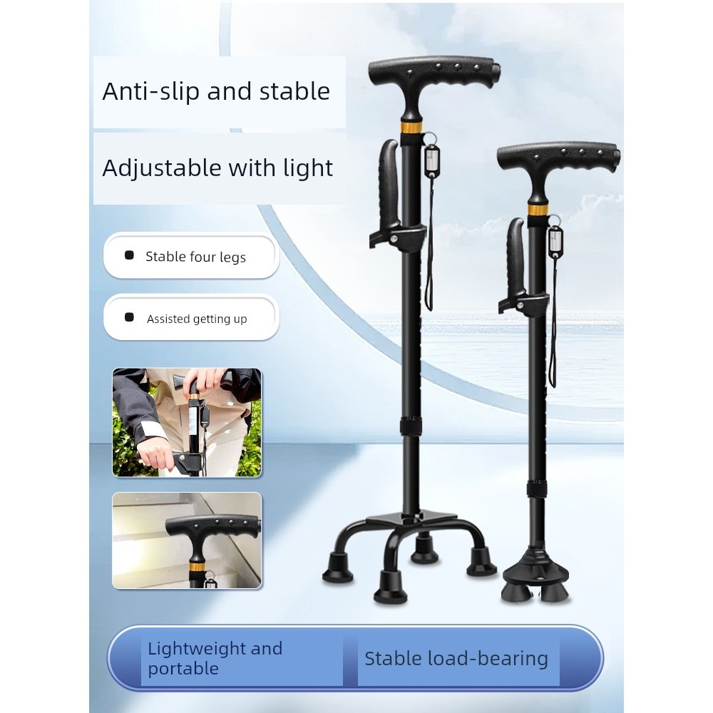 tongkat kaki tongkat kerusi Anti-slip Lightweight Multifunctional Walker Elderly Walking Cane