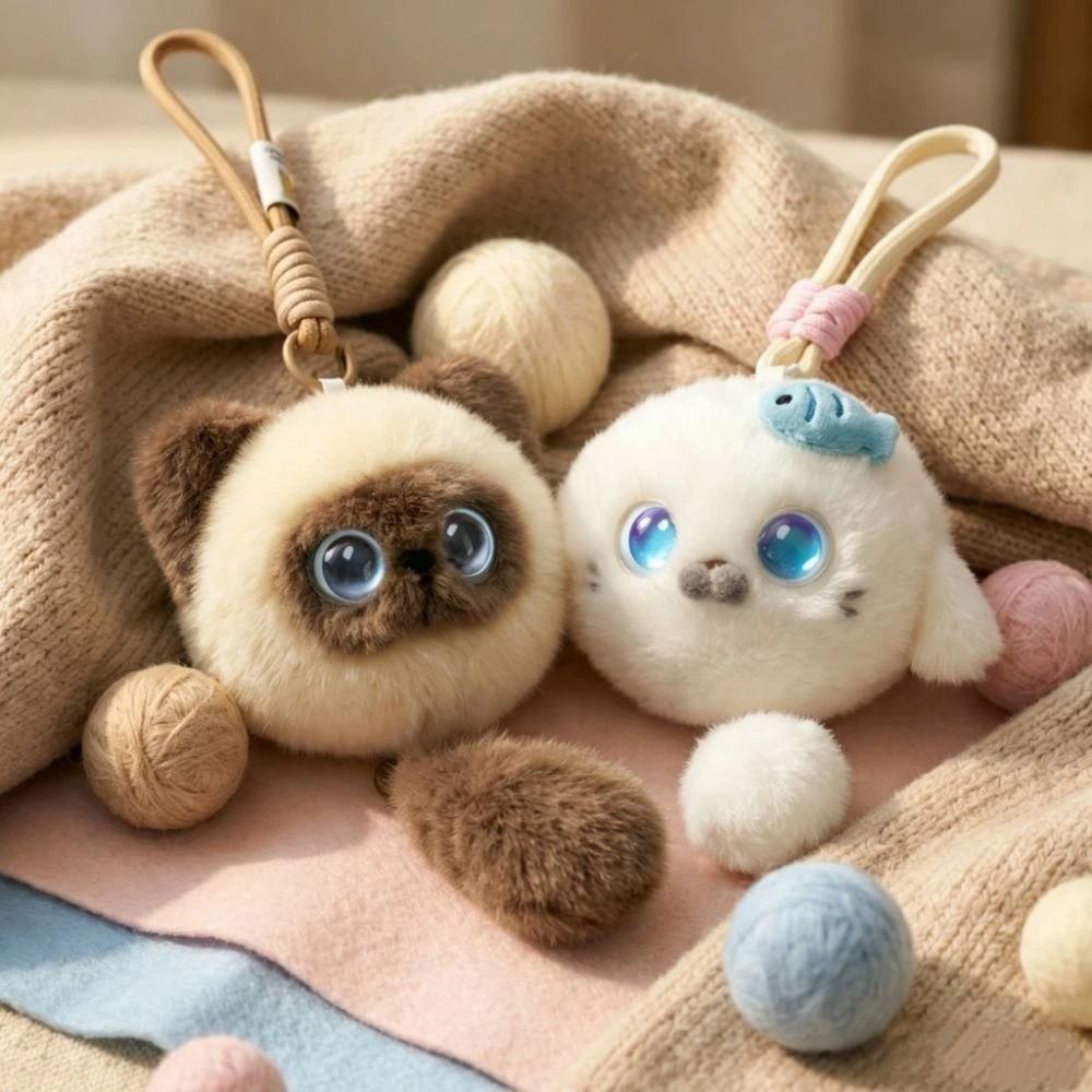 RIVERSIDE AI Cat Plush Toy, AI Continuous Dialogue Personal Companion AI Cat Spirit Pendant, Winking Interaction Relaxing Chat AI Cute Pets AI Companion Doll KeyChain