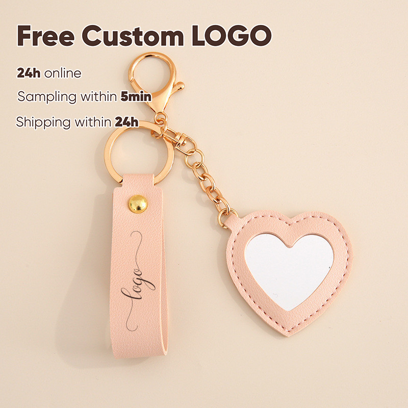 （Free personalized customized） love mirror with keychain, birthday graduation gift, brand promotion gift, souvenir