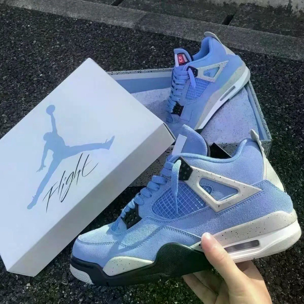 Hot Roll 4 Cream Cicada Wings Joint Men Women Campus Style High-Top All-Match Trendy Air Cushion Basketball Shoes