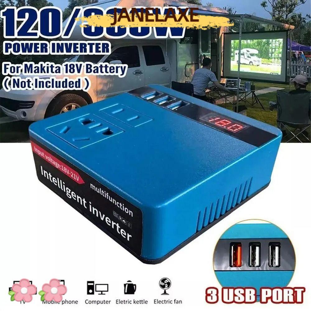 JANELAXE932JN 1Pcs Battery Inverter, Multifunctional Dual Plug Smart Transformer, 18V 20V To 220V Household 120W Outdoor Work Inverter
