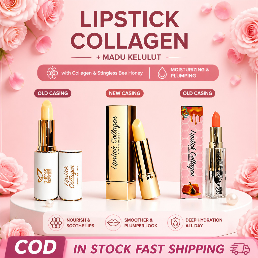 [Ready Stock] DHERBS LIPSTICK COLLAGEN [NEW PACK] / DELIMA LIPS BUTTER