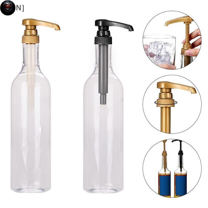 PTS  750ml Transparent Coffee Syrup Bee Drip Storage Dispenser Pump Bottle Squeeze Milk Bottle Honey Jar Container null