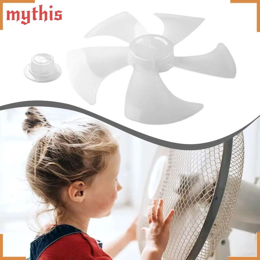 MYTHIS Five Blades Fan, Plastic Big Wind Fan Blade, Durable Slow Noise Leaf Floor for Pedestal Table Wall Fan