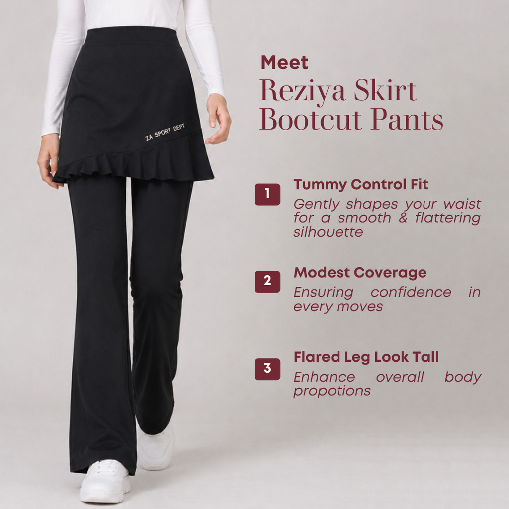 ZOE ARISAH Vecinda Reziya Activewear Scuba Skirt Pants Yoga Bootcut Track Long Pant Women Sport Wear New Hanie