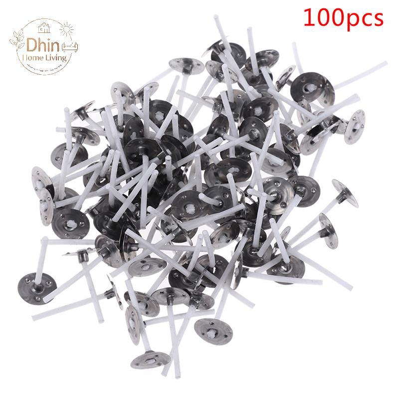 [Dhin] 100Pcs s Mold Wick Tabs Eco-Friendly Sustainer Making pure cotton COD