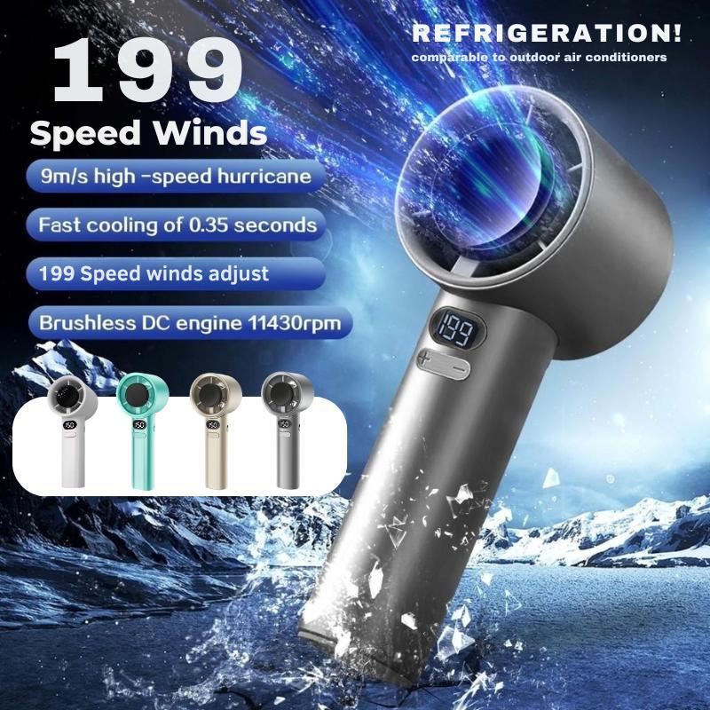 199 Speed Portable Mini Fan USB Mini Fan kipas mini kipas tangan Rechargeable Handheld Fan with Led Display