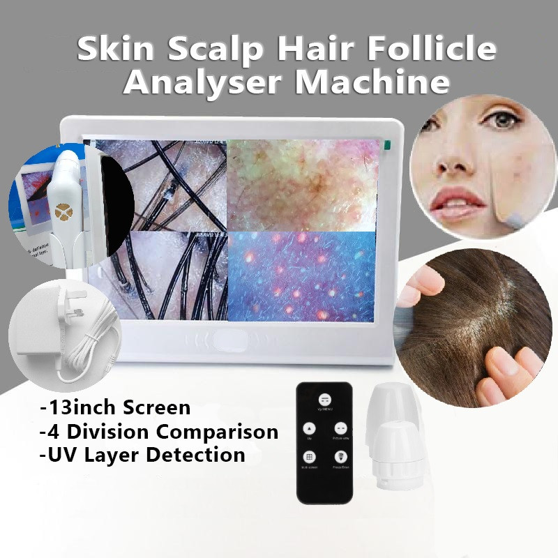 13inch Monitor For Scalp & Skin Detector Multi‑Functional Rechargeable Hair Follicle Skin Analyser Machine