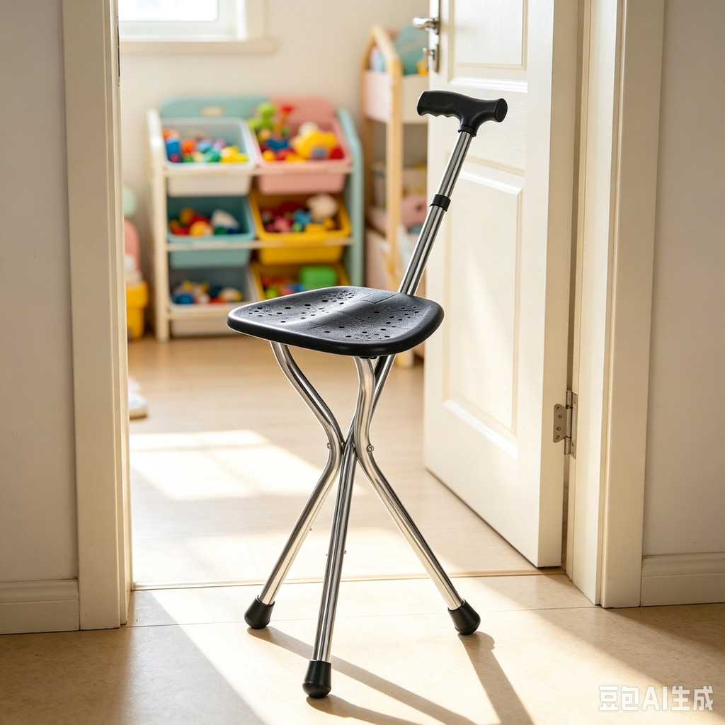 Walking Cane Stool Elderly Anti-slip Folding Walking Cane Chair & - && * -- & * & *、walking aid、tongkat orang tua、tongkat lipat、tongkat 4 kaki、Foldable stick for elderly、 kaki 4、拐杖椅子
