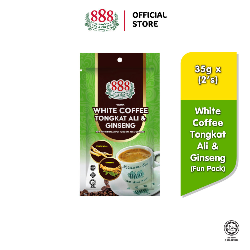 888 3 In 1 Instant White Coffee Tongkat Ali & Ginseng Fun Pack (35g x 2s)