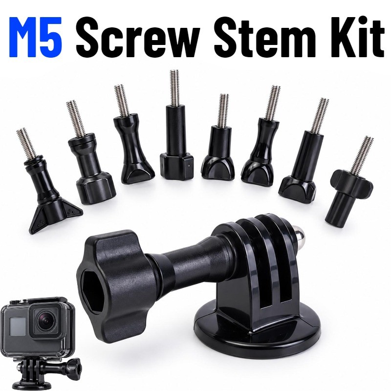 M5 Thumb Screw Kit For Action Camera | Stainless Steel Plastic Set, Hand Tightening Screw, Tripod Selfie Stick Mount Accessories