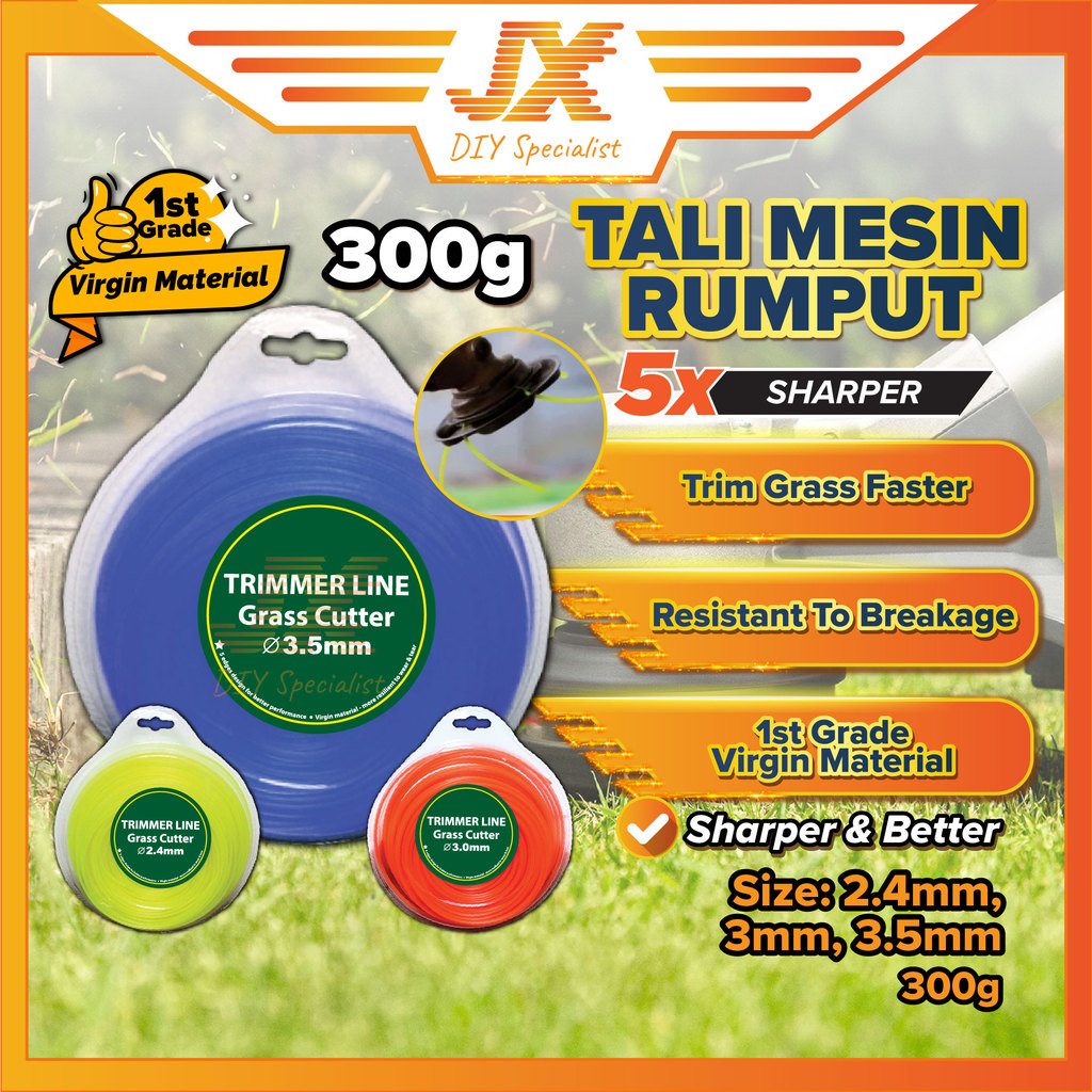 Brush Cutter Nylon Trimmer Line Grass Trimmer Line Tali Mesin Potong Rumput Spool Line String 300g 割草线