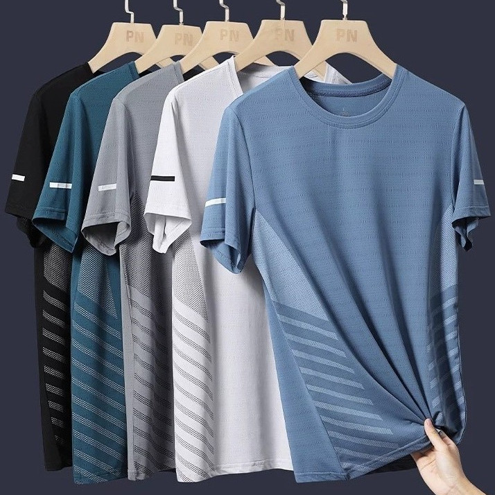 【READY STOCK】ProMan Quick Dry Baju T Shirt Lelaki Men's Round Neck Ice Silk Breathable Short Sleeve sports tee