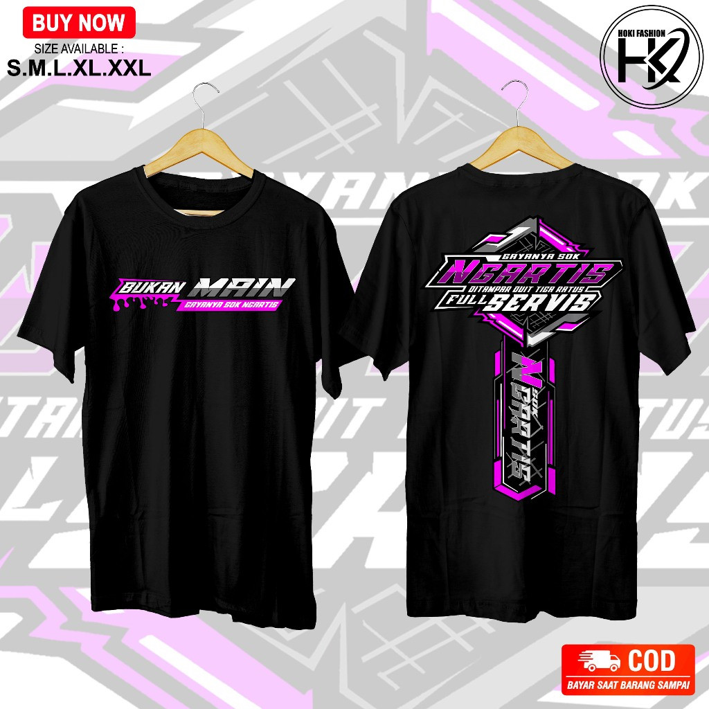 Kaos Gayanya So Ngartis Ditampar Duit Tiga Ratus Full Servis - Baju Cewek Cotton Short Sleeve T-shirt