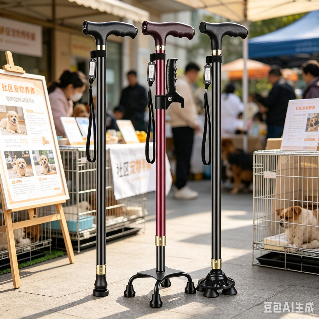 Elderly Crutches Shock-resistant Crutches Big Four-legged Cane、-*&***&&--&-&--&***--&-**-*---&*、walking aid、walking cane、tongkat orang tua、tongkat lipat、 4 kaki、Foldable walking stick for elderly、tongkat kaki 4、拐杖椅子