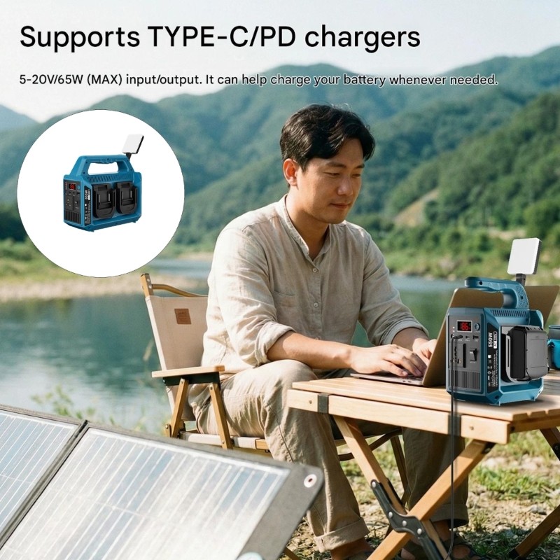 WOOWOOZ Power Inverter with Double  Slot for DW MWK BS 18 20V  with AC Outlet 3 USB Port Safety Protections