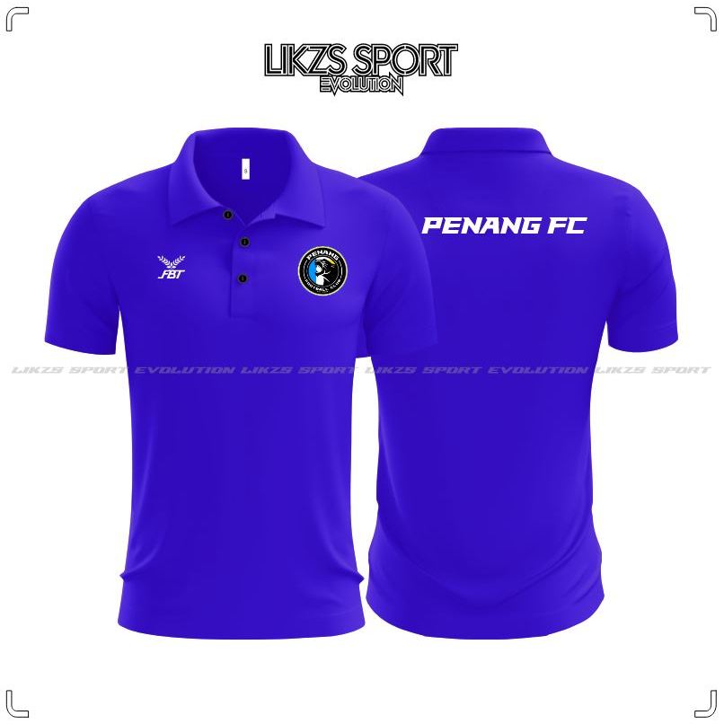 LIKZS X Pulau Pinang FC Travel Jersey DX2-FBT Football Futsal Polo Official Team Wear Microfiber Baju Berkolar Penang