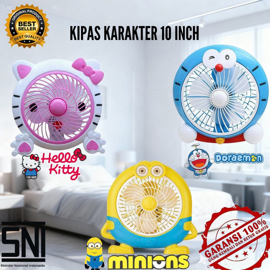 [LIVE] DS 10-inch Character Table Fan Electric Table Fan with SNI Warranty