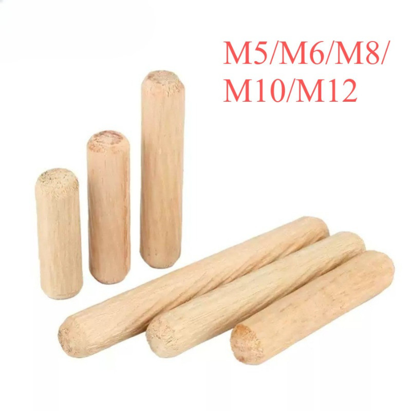 Log stoppers, wood nails, solid wood sticks, tenons, twill wedges, wood bolts, logs, small dowels, wardrobe cabinet connectors M5/M6/M8/M10/M12【YIYI】