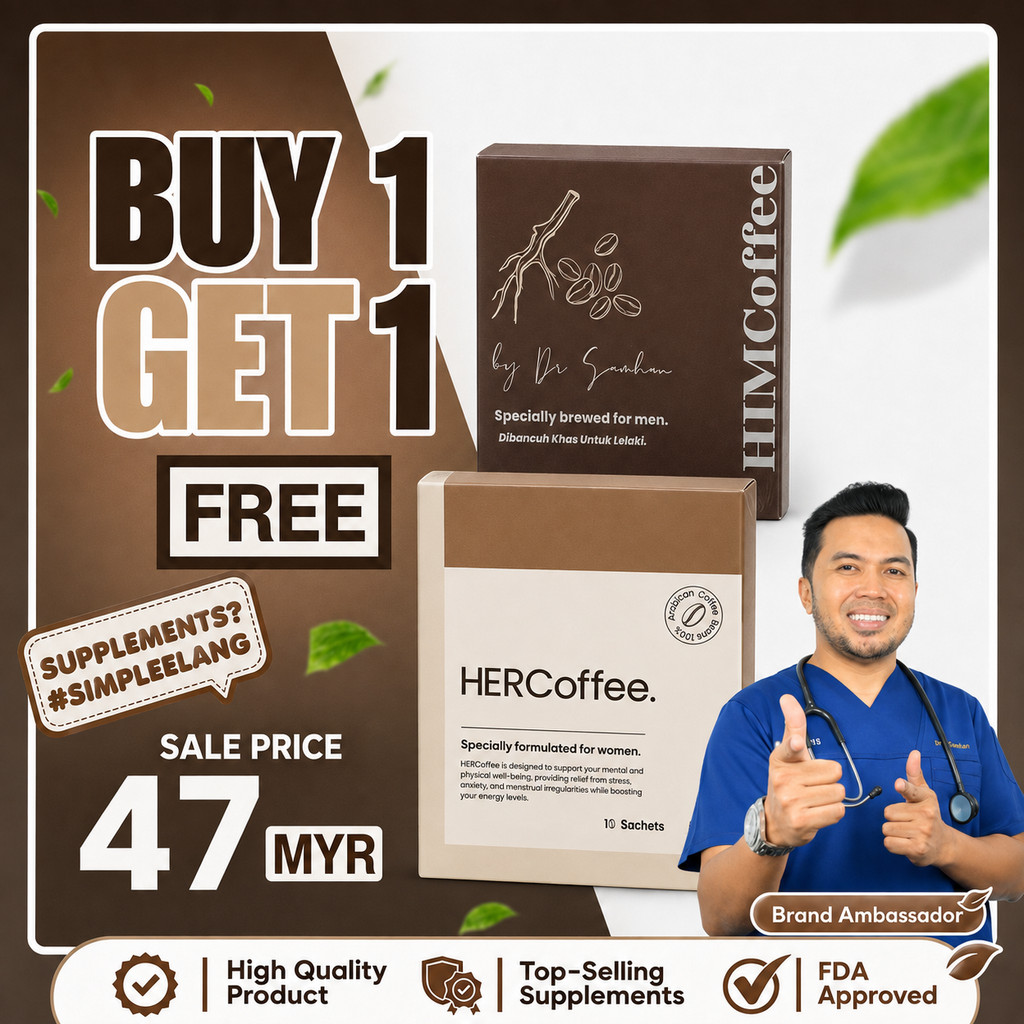 HIMCoffee HerCoffee Kopi Tenaga Lelaki Wanita Combo Suami Isteri Stamina Tongkat Ali Halal JAKIM Dr Samhan Original