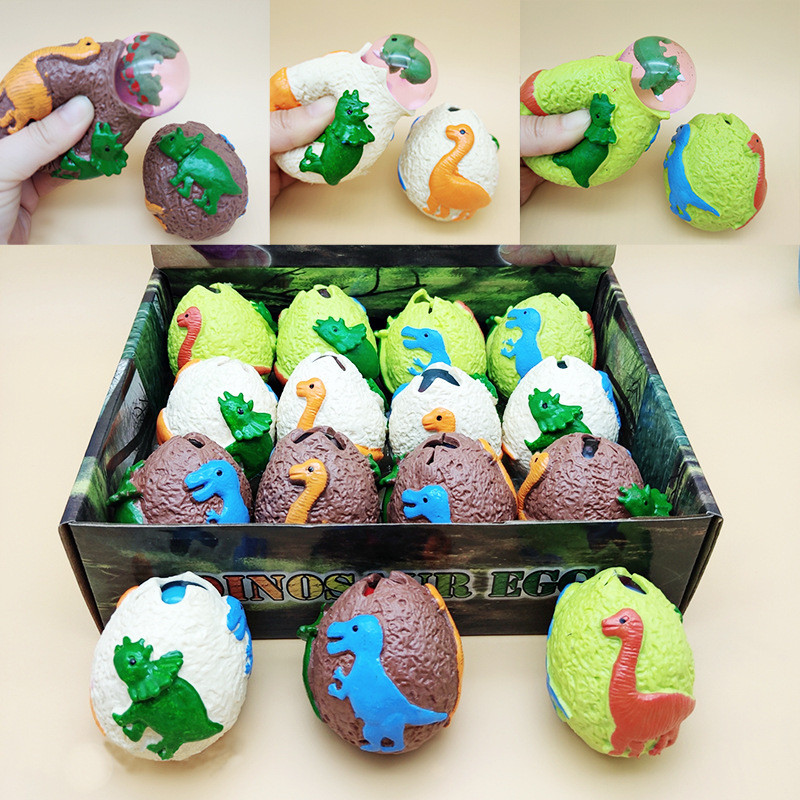 Bola Tekanan Telur Dinosaur yang Boleh Dipicit untuk Kanak-Kanak, Telur Getah Lembut un…