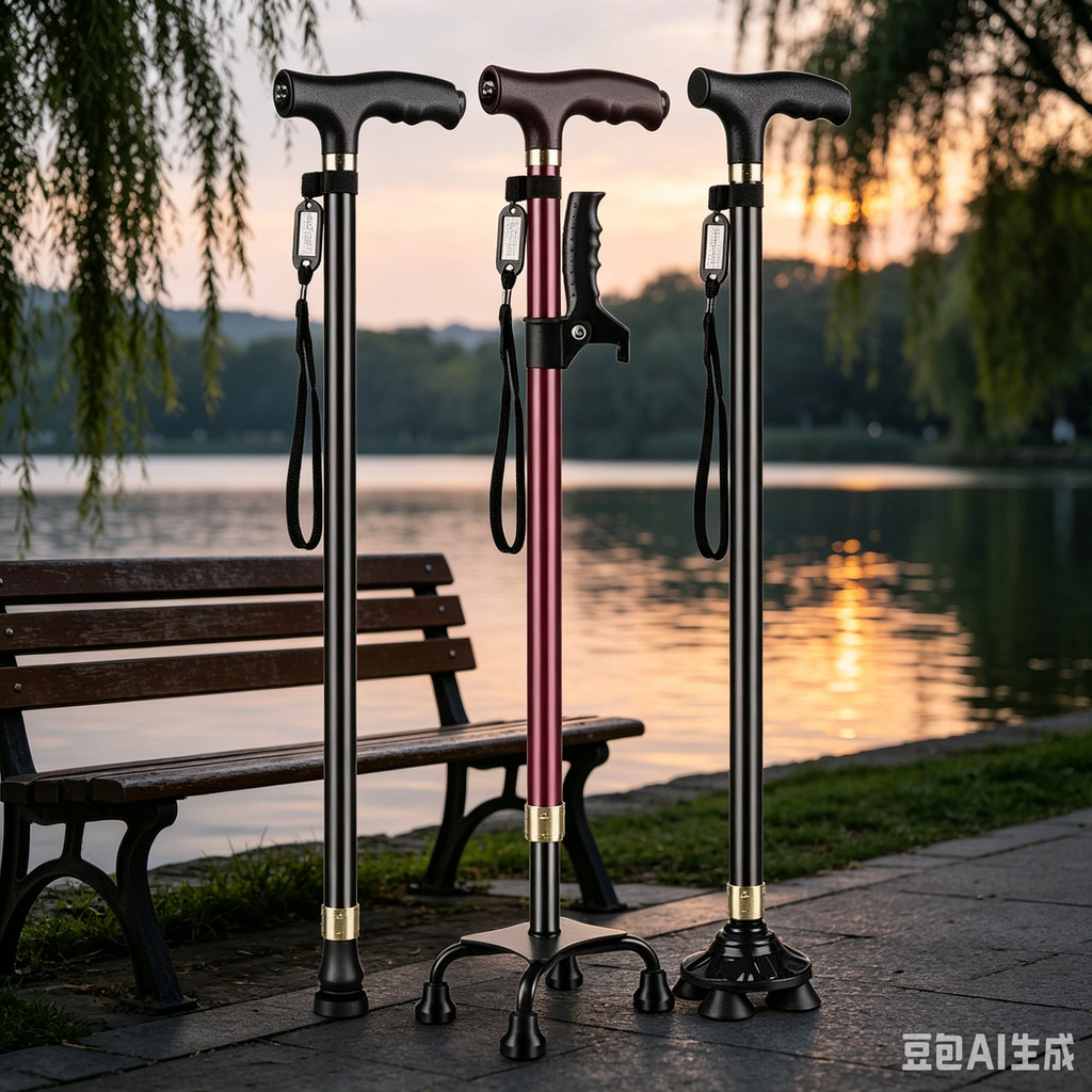 Elderly Crutches Shock-resistant Crutches Big Four-legged Cane、walking aid、walking cane、tongkat orang tua、tongkat lipat、 4 kaki、Foldable walking stick for elderly、tongkat kaki 4、拐杖椅子