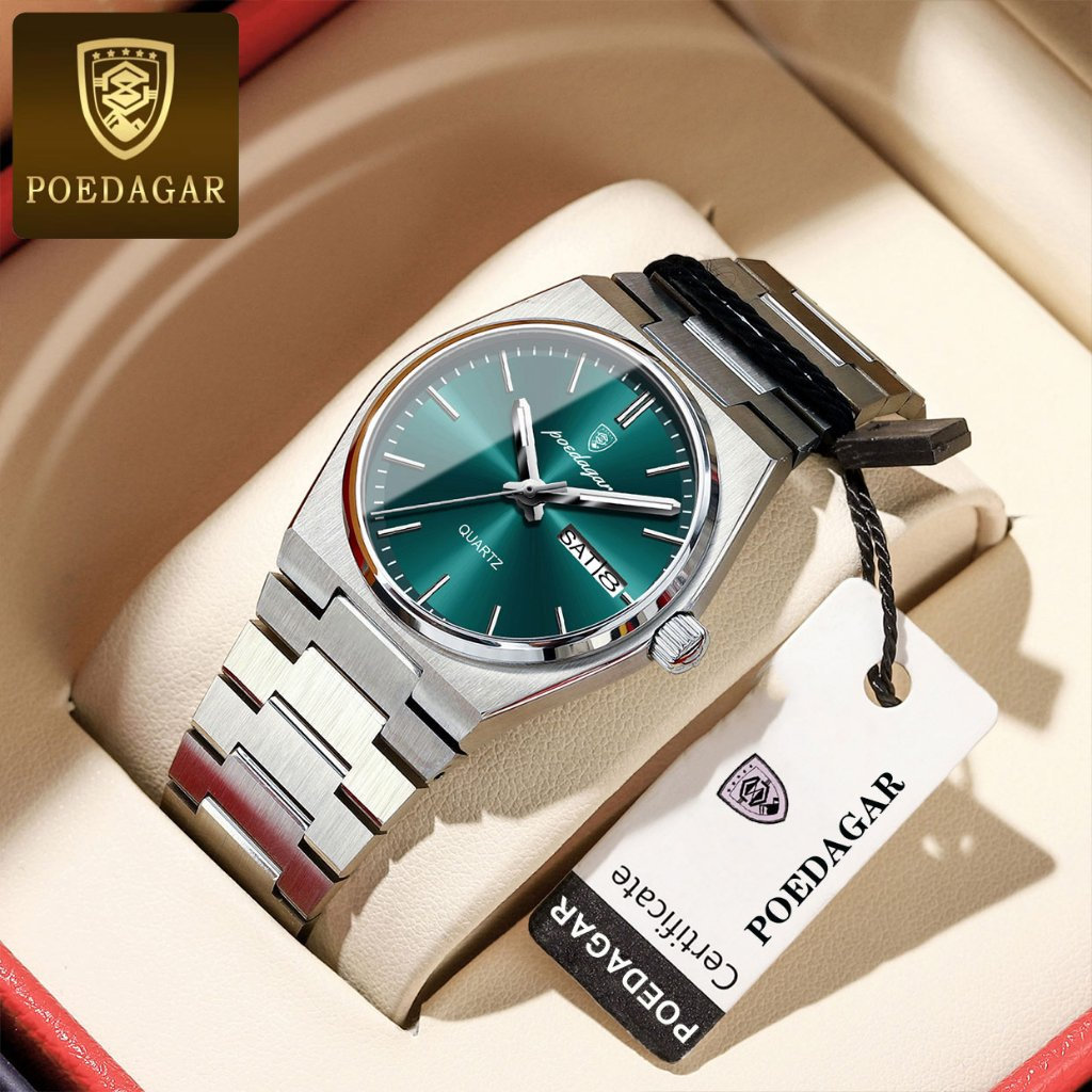 POEDAGAR Women's Watches Fashion Woman Watch Waterproof Original Stainless Steel Relo Luminous Watches With Box jam tangan perempuan