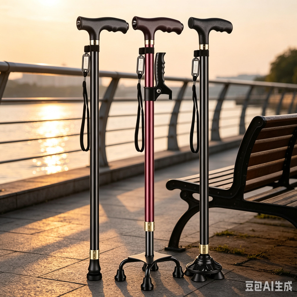 Elderly Crutches Shock-resistant Crutches Big Four-legged Cane、walking aid、walking cane、tongkat orang tua、tongkat lipat、 4 kaki、Foldable walking stick for elderly、tongkat kaki 4、拐杖椅子