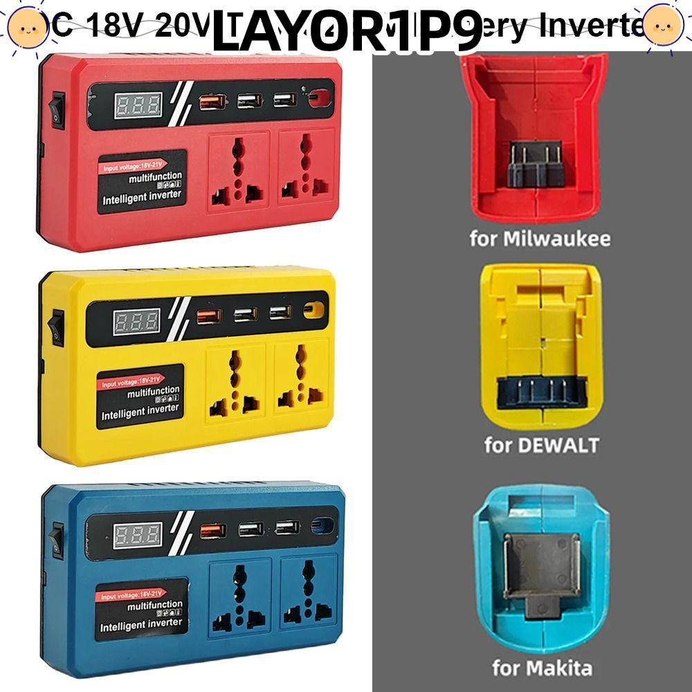 LAYOR1P9 1Pcs Smart Transformer, 18v 20v To 220v Multifunctional Battery Inverter, Household 120W with 4 USB LED Socket Outdoor Work Inverter