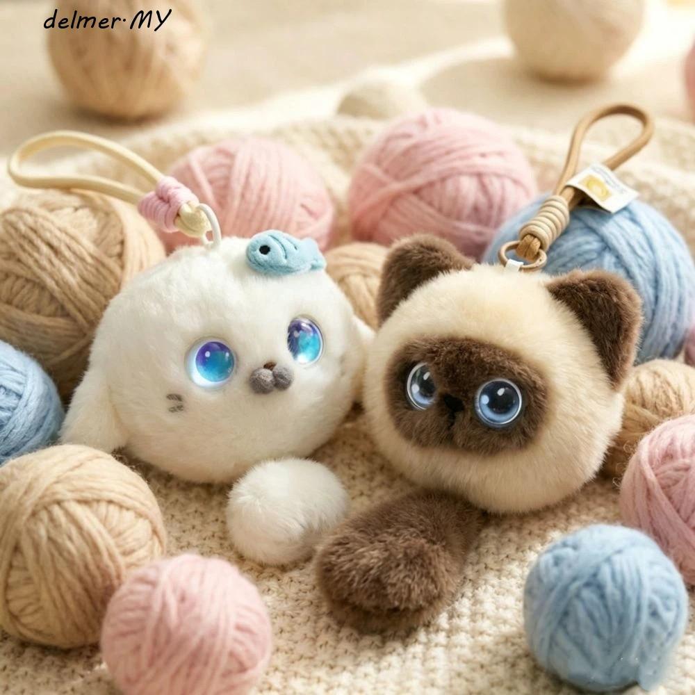 DELMER AI Cat Plush Toy, Intelligent Voice Communication Personal Companion AI Cat Spirit Pendant, AI Continuous Dialogue Relaxing Chat AI Companion Doll KeyChain