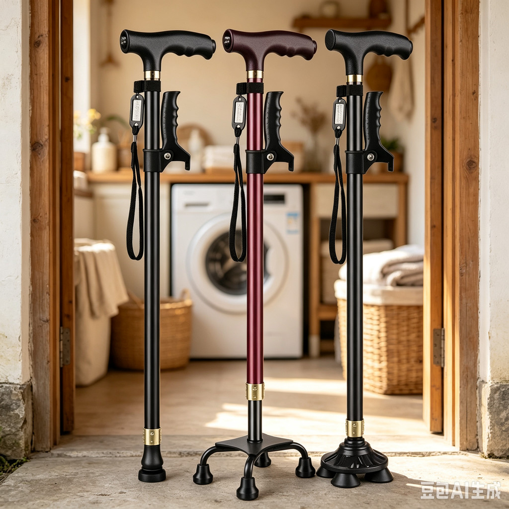 Elderly Crutches Shock-resistant Crutches Big Four-legged Cane、walking aid、walking cane、tongkat orang tua、tongkat lipat、 4 kaki、Foldable walking stick for elderly、tongkat kaki 4、拐杖椅子