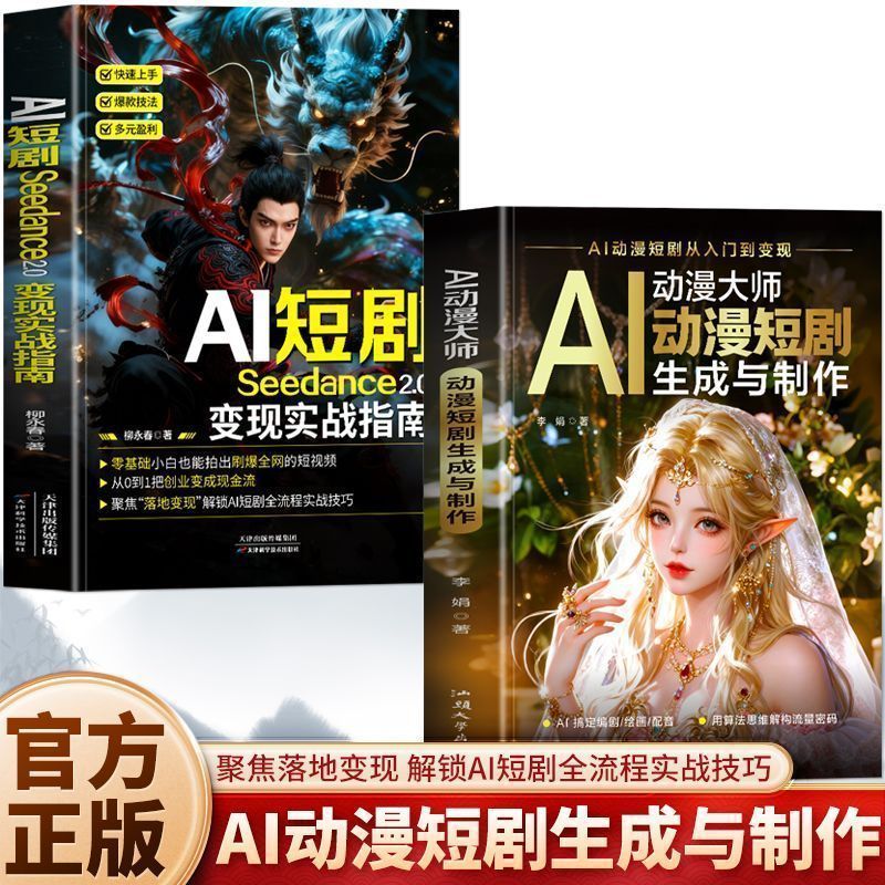 热卖中正版AI动漫大师动漫短剧生成与制作实基础短剧漫剧视频剪辑创作 Hot-selling genuine AI animation master course on the generation and production of short anime dramas, basic knowledge of short drama and comic video editing and creation