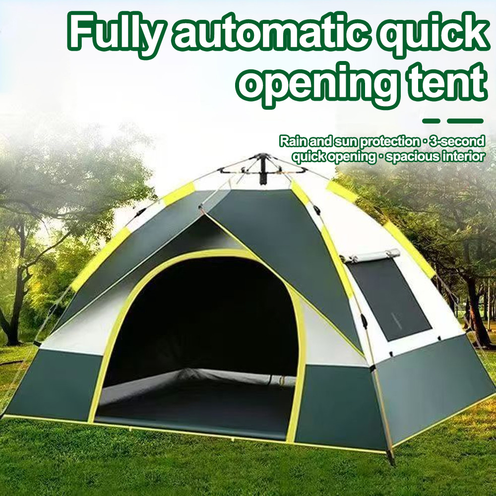 Outdoor Tent Camping Fully Automatic Quick Open Tent with Two Doors and Two Windows Tent Beach Camping Portable Tent