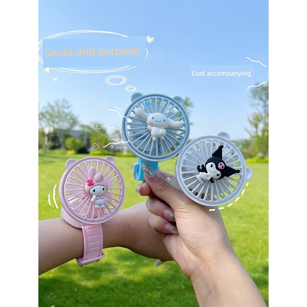 mini kipas kipas usb kereta mini kipas aircond Cute Cartoon Watch Small Fan Mini Portable Sanrio Student Portable Handheld Fan Charging Gift Female