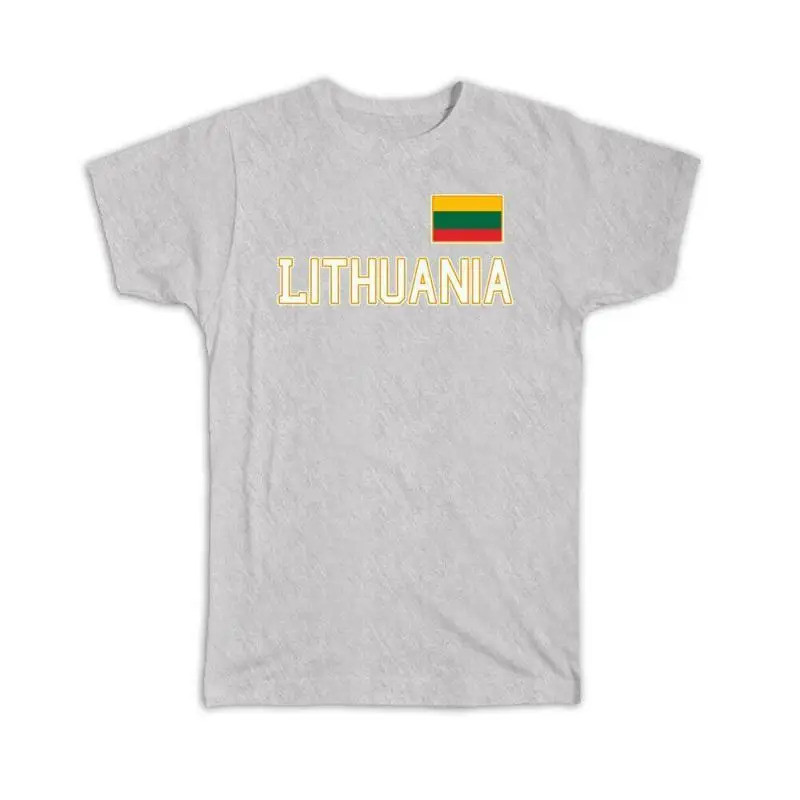 T-shirt hadiah: Bendera Lithuania, kebanggaan, rasa cinta kepada negara, untuk warga asing yang menyukai Lithuania.