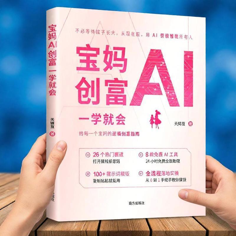热卖中宝妈AI创富一学就会全职宝妈居家人工智能AI 轻创业实操指南书籍 Hot-selling book: AI for Moms to Create Wealth - A Practical Guide for Full-Time Moms to Start a Home-Based AI Business