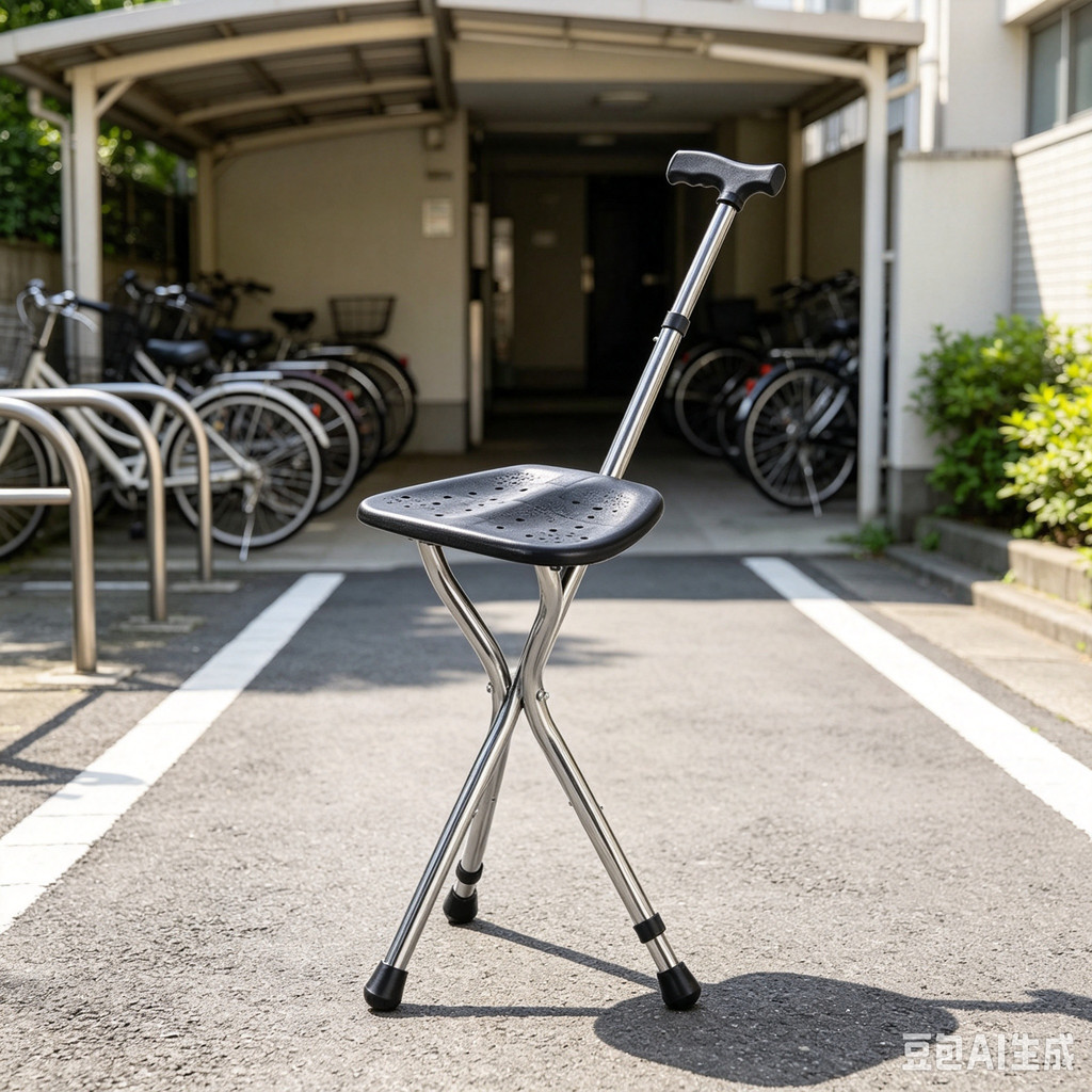 Walking Cane Stool Elderly Anti-slip Folding Walking Cane Chair- ** & * & ** & ** &--- &&、walking aid、tongkat orang tua、tongkat lipat、tongkat 4 kaki、Foldable stick for elderly、 kaki 4、拐杖椅子