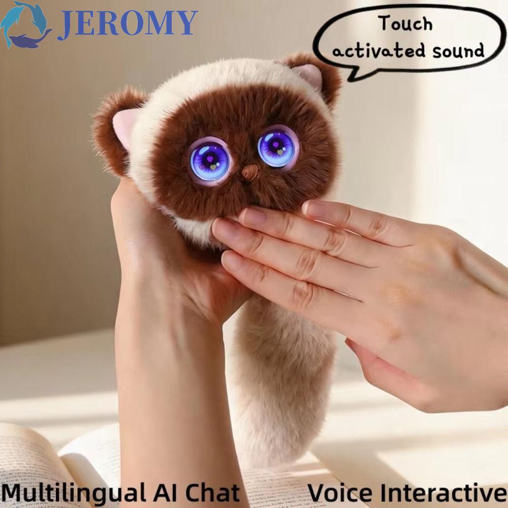 JEROMY AI Cat Spirit Pendant, Intelligent Voice Communication Personal Companion AI Cat Plush Toy, Relaxing Chat AI Cute Pets AI Continuous Dialogue Voice Chat Toy Pendant