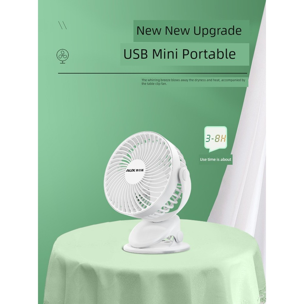 kipas mini bateri tahan lama usb kipas mini kipas usb kereta Aox usb Clip-On Silent Small Fan Small